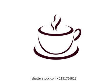 
Coffee cup vector logo design. Cafe icon symbol