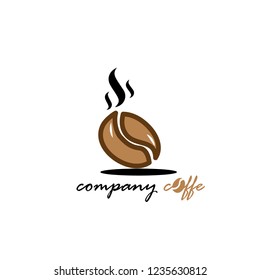 Coffee cup vector logo design template. Vector coffee shop labels.Minimalistic vector. coffee beans