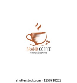 coffee cup vector logo design template. Vector coffee shop labels.Minimalistic vector