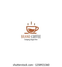coffee cup vector logo design template. Vector coffee shop labels.Minimalistic vector