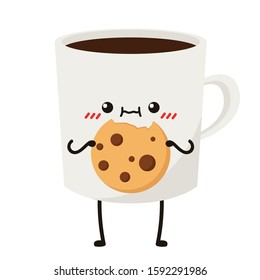 Coffee cup vector. Coffee cup logo design. white coffee cup.