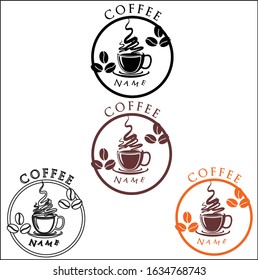 
coffee cup vector logo design set
