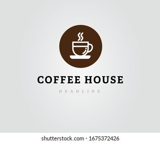 Coffee cup vector logo design template. Coffe beans Logo.  Vector coffee shop labels.