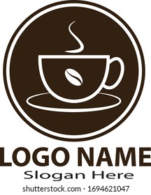 Coffee cup vector logo design for cafe, bar, restaurant, rest area, product brand, business and company industry related coffee