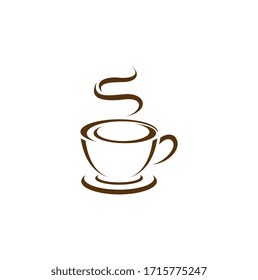 Coffee cup vector logo design concept. Vector coffee shop illustration