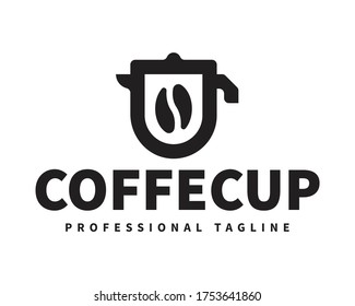 Plantilla de diseño del logotipo del vector de taza de café