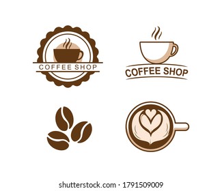 Coffee cup vector logo design template. Vector coffee shop labels