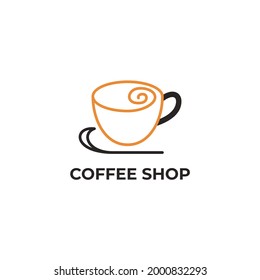 Coffee cup vector logo design template.Vector Illustration