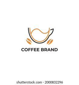 Coffee cup vector logo design template.Vector Illustration