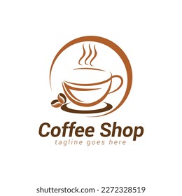 Coffee cup vector logo design template.