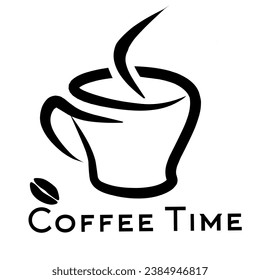 coffee cup vector logo design, simple illustration concept 