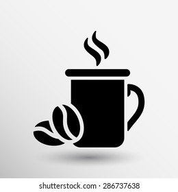 Coffee cup vector logo design template. Cafe shop emblem.