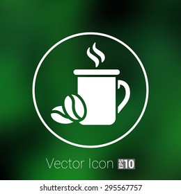 Coffee cup vector logo design template. Cafe shop emblem.