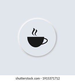 Coffee cup vector neumorphism design icon