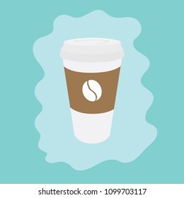 coffee cup vector on blue background