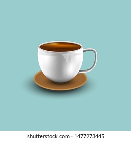 Coffee cup vector  On a blue background