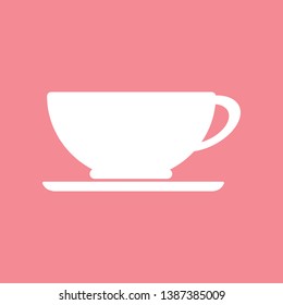 Coffee cup vector on pink background