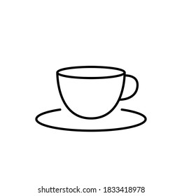 Coffee cup vector on white background. Coffee doodle logo design.