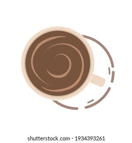 Kaffeetasse, Vektorgrafik auf weißem Hintergrund. Tapete. Logo-Design. Vektorkaffeesteck.