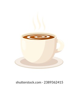 Coffee cup vector on white background. Cup of Fresh Coffee. Vector Illustration.