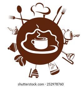coffee cup vector on the white background