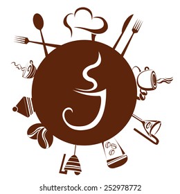 coffee cup vector on the white background