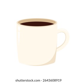 Vector de la taza de café en el fondo blanco. Fondo de pantalla. diseño del logotipo.