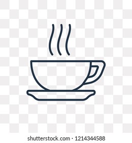 Coffee cup vector outline icon isolated on transparent background, high quality linear Coffee cup transparency concept can be used web and mobile