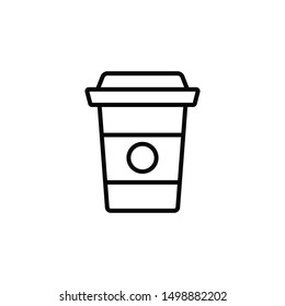 Coffee cup  vector outline icon 
