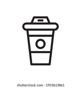  Coffee Cup Vector Outline Icon. EPS 10 File. Hotel and Services Symbol