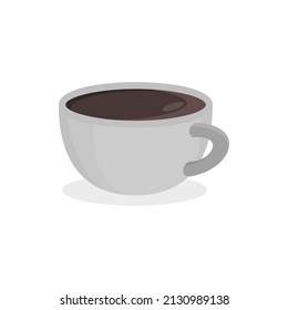 Coffee cup vector. Realistic mug vector design. A cup of coffee image. White mug in flat design. Mug with white background.
