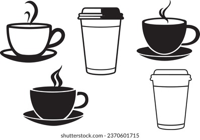Coffee Cup Vector, Coffee Cup Silhouette, Coffee Cup Vector Illustration.