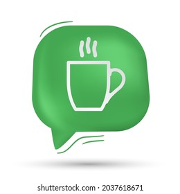 Coffee cup vector in speech bubble - Modern design