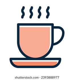 Coffee Cup Vector Thick Line Filled Dark Colors Icons For Personal And Commercial Use.
