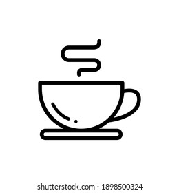 Coffee cup vector thin line icon