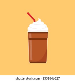 coffee cup vector. wallpaper. free space for text. copy space. cream.