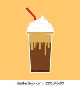 coffee cup vector. wallpaper. free space for text. copy space. cream.