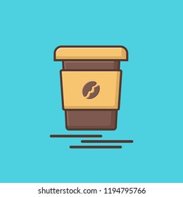 Coffee cup vector,flat color