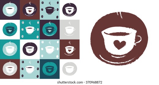 coffee cup vector,heart, valentine, 