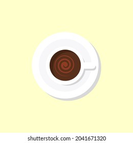 coffee cup up view simple icon and cute