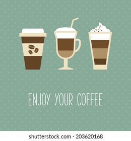 Coffee cup, vintage card