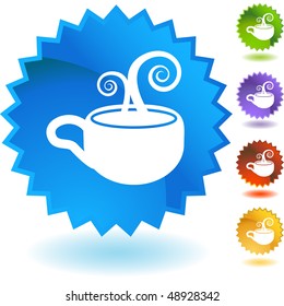 Coffee Cup web button isolated on a background.