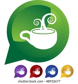 Coffee Cup web button isolated on a background.