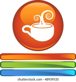 Coffee Cup web button isolated on a background.
