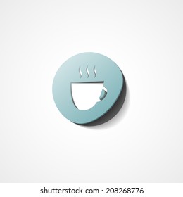 Coffee cup web icon on white background