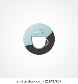 Coffee cup web icon on white background