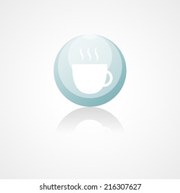 Coffee cup web icon on white background