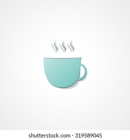 Coffee cup web icon on white background