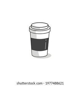 Coffee cup with white background icons vector.
