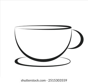 coffee cup, coffee with white background, Simple Coffee Cup Silhouette vector, Hot drink cup outline style vector design